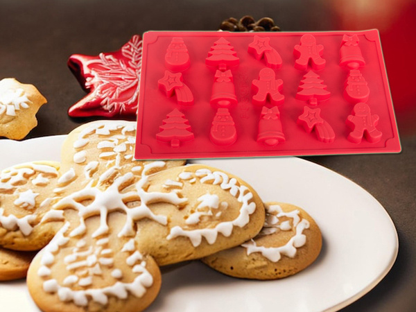 Baking tray 6 pieces festive gingerbread men set