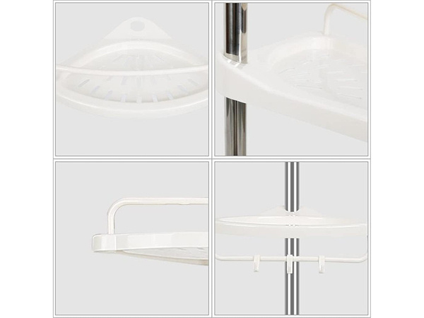 Bathroom corner shelf bath shower telescopic white shelf 4 levels