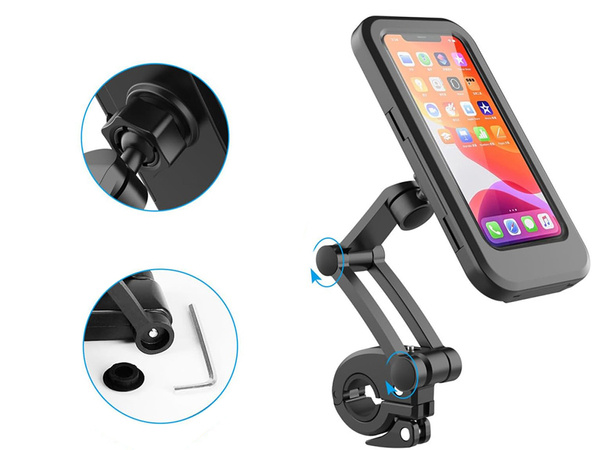 Bicycle phone holder waterproof lockable rotatable 360