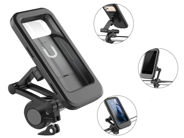 Bicycle phone holder waterproof lockable rotatable 360