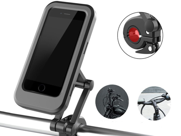 Bicycle phone holder waterproof lockable rotatable 360