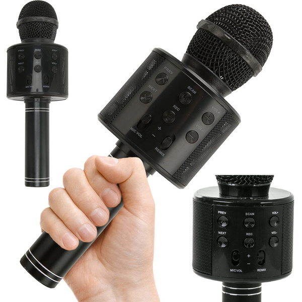 Bluetooth wireless microphone karaoke speaker voice modulator round