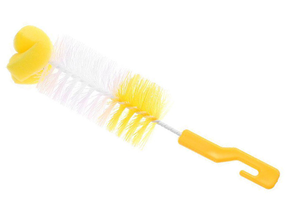 Bottle brush glass cleaner sponge