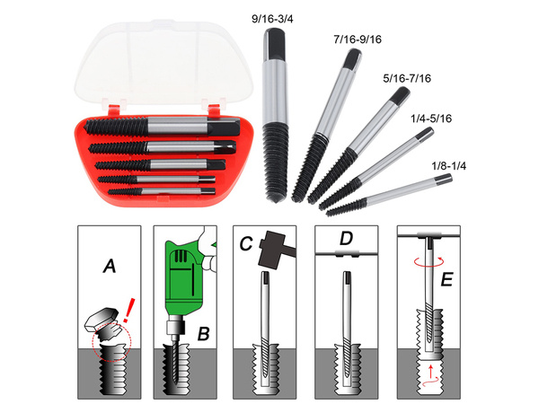 Break-off bolt drivers 5pcs screwdriver