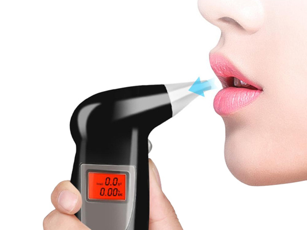 Breathalyser with replaceable mouthpieces 5 tips lcd