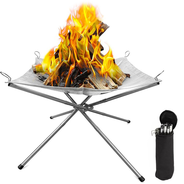 Camping portable folding campfire stand