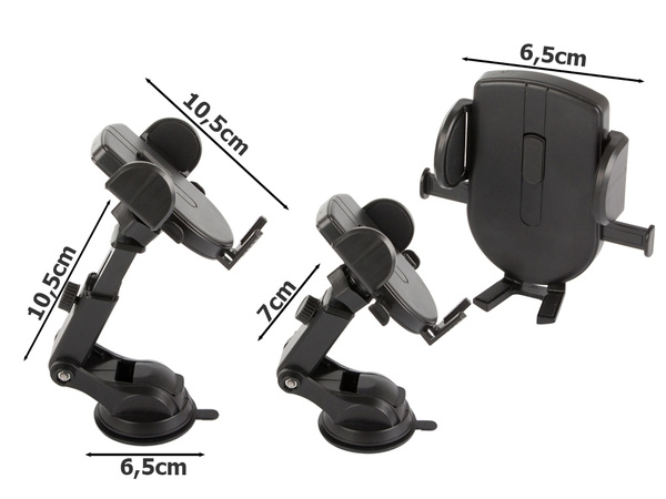 Car holder for telephone, windscreen, cockpit, strong