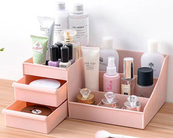 Casket cosmetics organiser jewellery container with two drawers