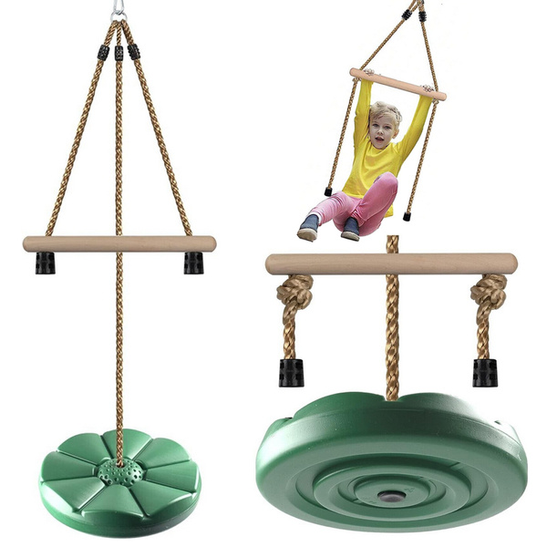 Children's round disc garden swing rope strong