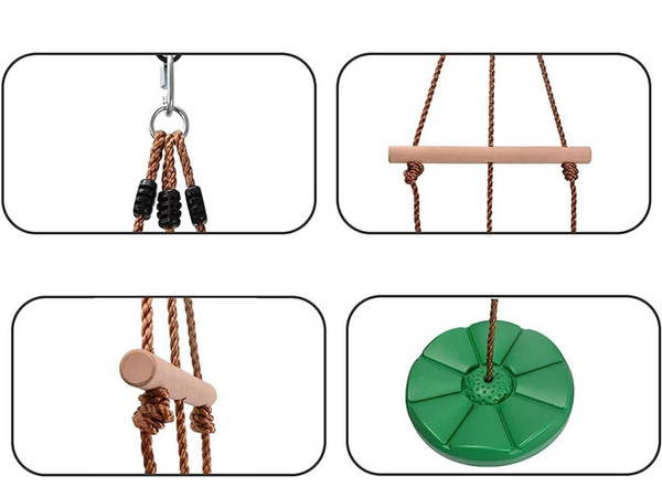 Children's round disc garden swing rope strong