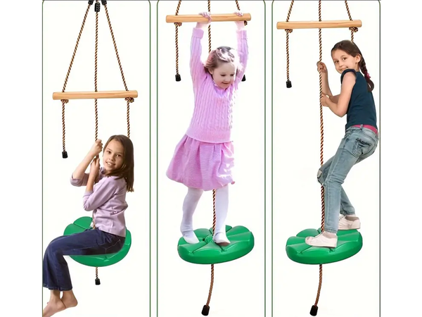 Children's round disc garden swing rope strong