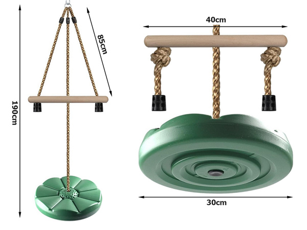 Children's round disc garden swing rope strong