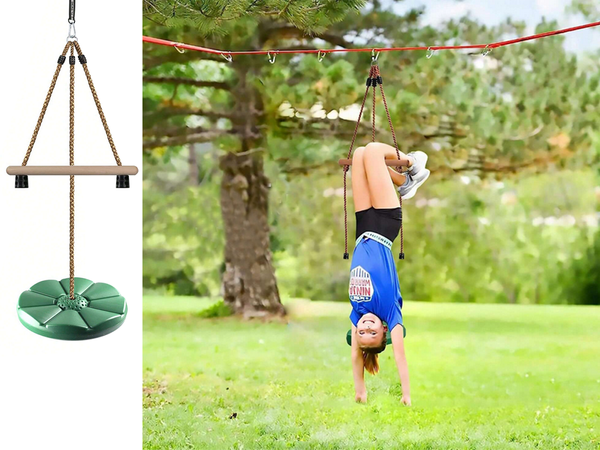 Children's round disc garden swing rope strong