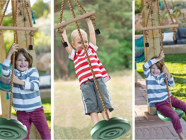 Children's round disc garden swing rope strong