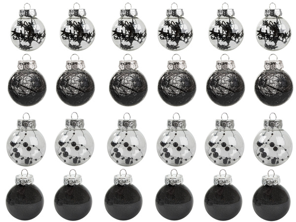 Choinka bombes for choin 6cm set of 24 holidays black holidays