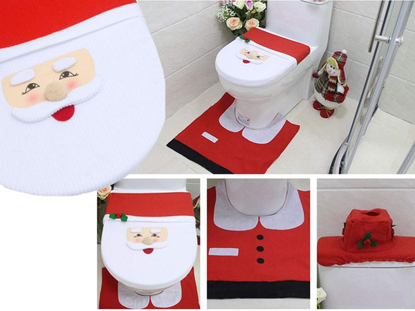 Christmas bathroom set michael rug toilet seat cover