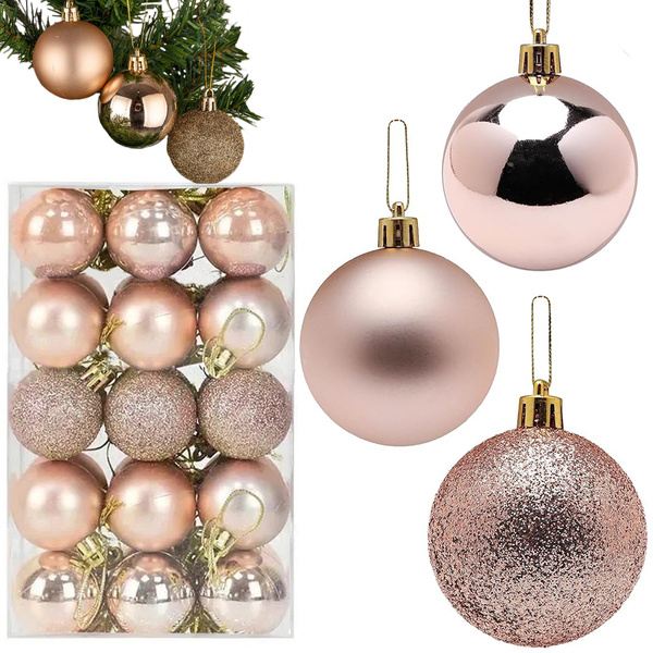 Christmas tree baubles 30pcs golden brilliant blinger matte