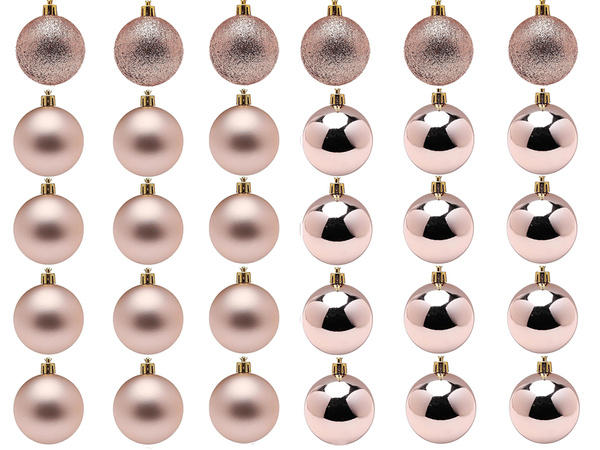 Christmas tree baubles 30pcs golden brilliant blinger matte