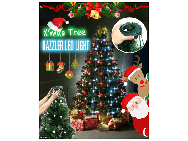 Christmas tree lights curtain 64 led rgb