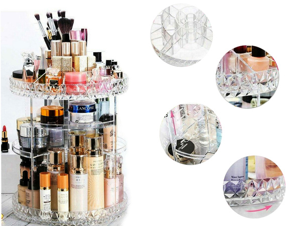 Cosmetics jewellery organiser rotatable 360