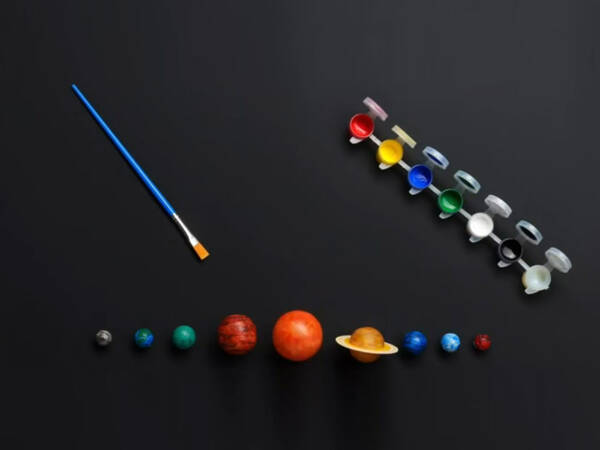 Creative painting set solar system educational model planets 3d