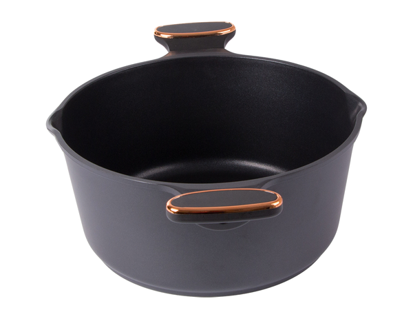 Deep pot with lid induction gas non stick coating 7l
