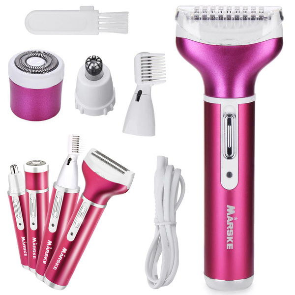 Depilator women's body shaver legs trimmer 4in1 interchangeable tips usb