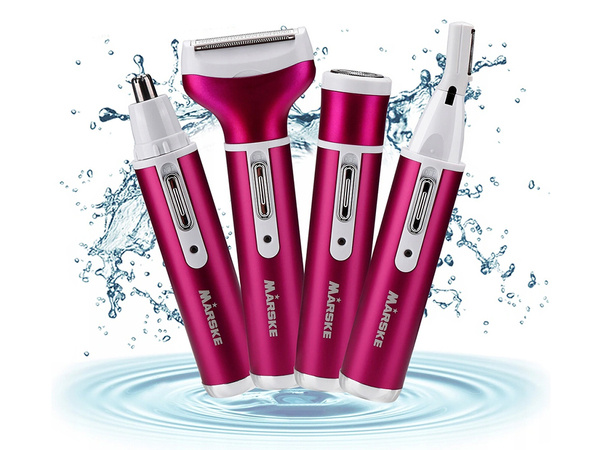 Depilator women's body shaver legs trimmer 4in1 interchangeable tips usb