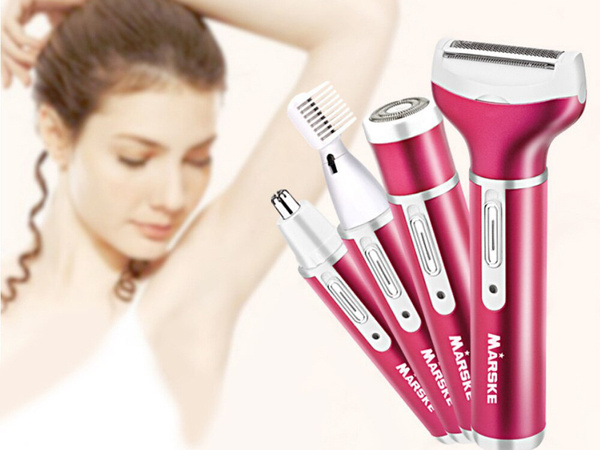 Depilator women's body shaver legs trimmer 4in1 interchangeable tips usb