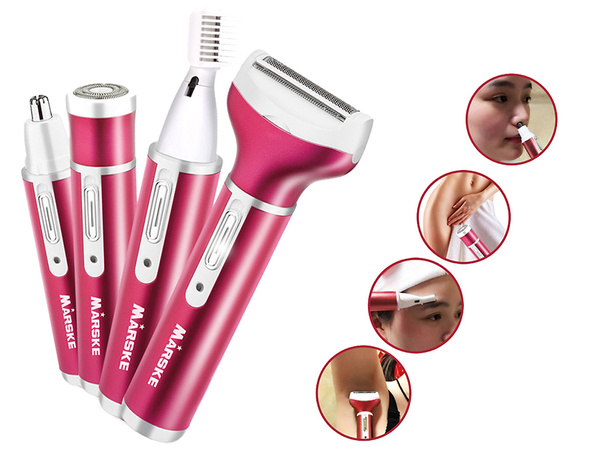 Depilator women's body shaver legs trimmer 4in1 interchangeable tips usb