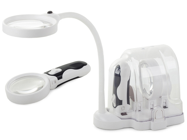 Desk desk loupe 2in1 interchangeable lenses 6 leds