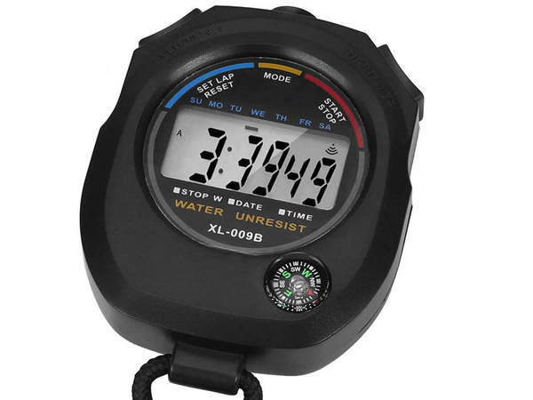 Digital electronic stopwatch with compass timer