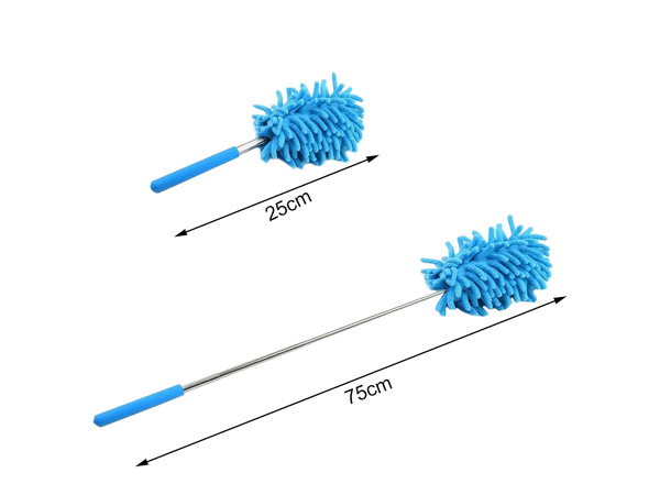 Dirt broom brush telescopic long folding microfibre