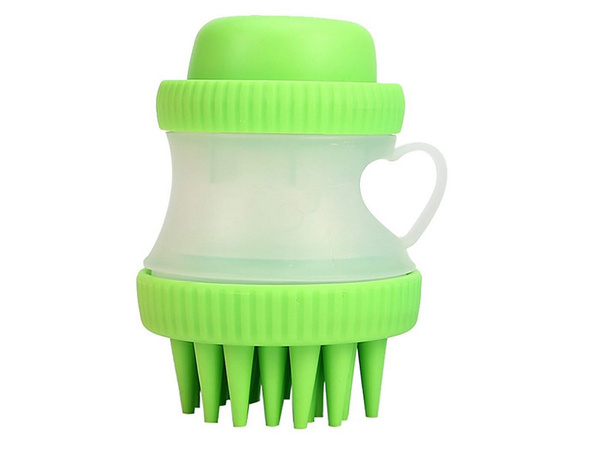 Dog wash cat silicone brush with liquid soap dispenser