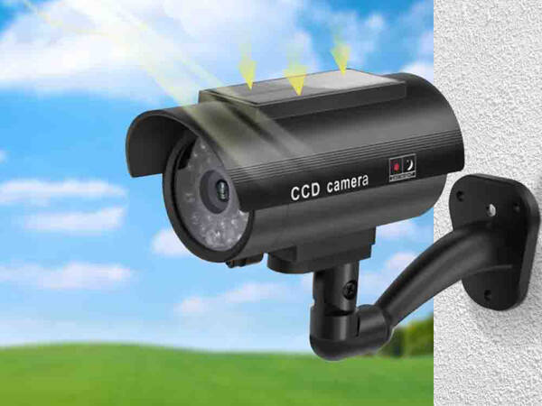 Dummy camera ir led monitoring solar outdoor wall camera with flashing diode