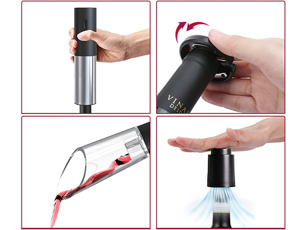 Electric corkscrew wine opener set