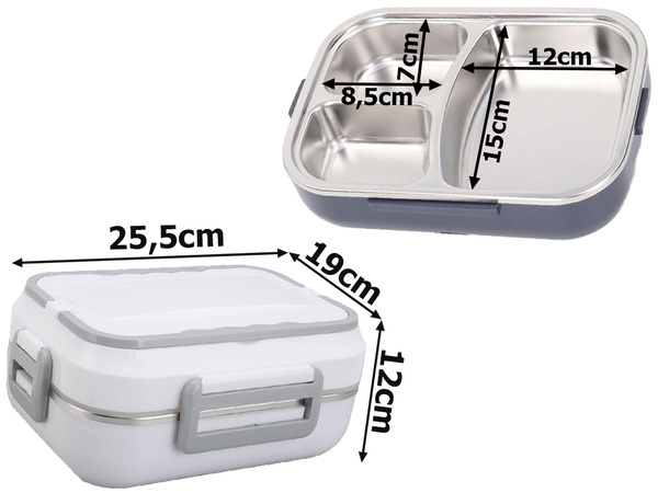 Electric lunchbox heated container for work truck lunches