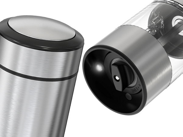 Electric salt and pepper grinder with adjustable coarseness