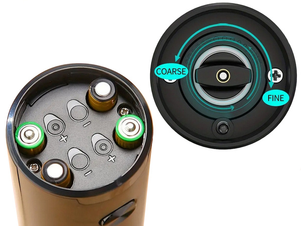 Electric salt and pepper grinder with adjustable coarseness control