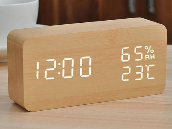 Electronic alarm clock thermometer hygrometer usb