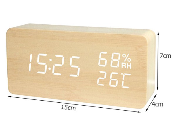 Electronic alarm clock thermometer hygrometer usb