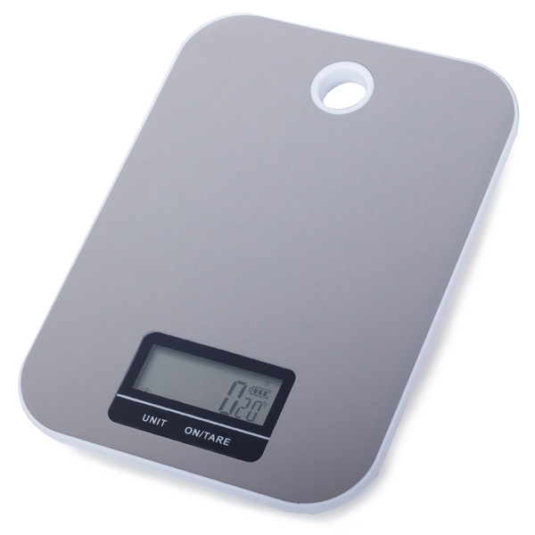 Electronic lcd kitchen scale up to 5 kg flat steel