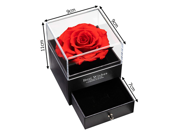 Everlasting rose in a box gift box jewellery necklace drawer