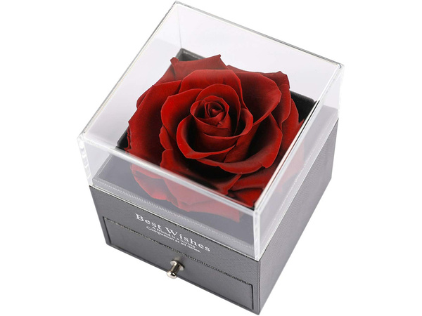 Everlasting rose in a box gift box jewellery necklace drawer