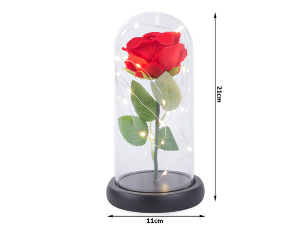 Everlasting rose in glass gift led luminous box