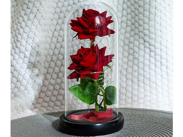 Everlasting rose in glass luminous led rgb gift for occasion for women red