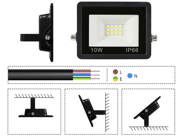 Floodlight halogen spotlight led 10w 6000k outdoor waterproof ip66