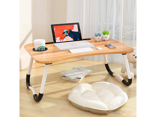 Folding laptop table for bed stand