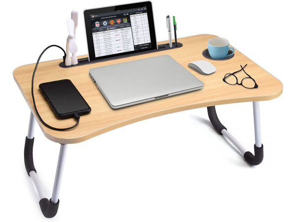 Folding laptop table for bed stand