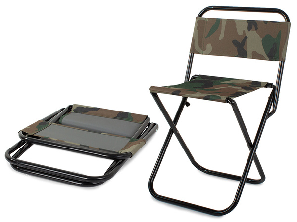 Folding tourist chair with backrest